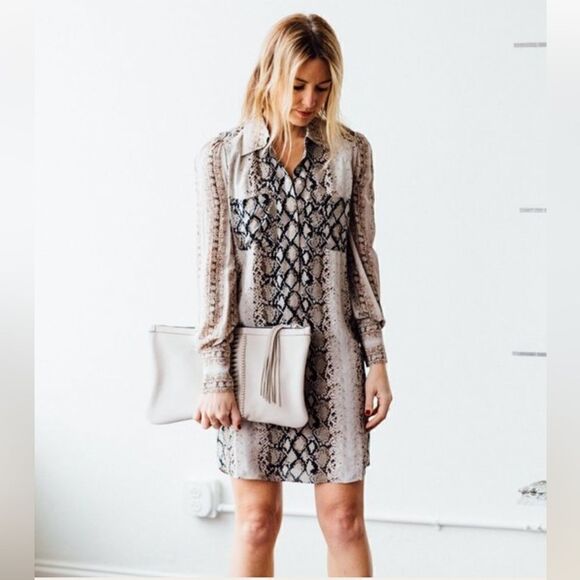 JOIE Talma Snakeskin Print Shirtdress Size Small - Picture 1 of 14